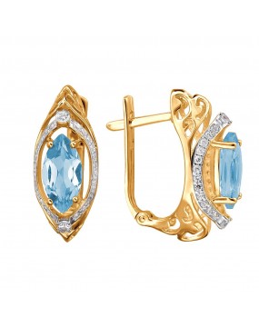 Серьги из красного золота 585 пробы с фианитами 01С3112173Р-1