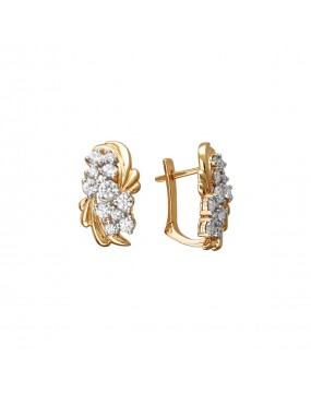 Серьги из красного золота 585 пробы с фианитами 01С1112205Р