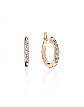 Серьги из красного золота 585 пробы с фианитами 01С1113716
