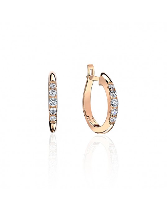 Серьги из красного золота 585 пробы с фианитами 01С1113716