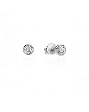Серьги из белого золота 585 пробы с фианитами 01С129308