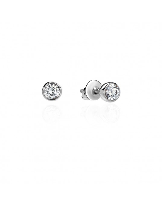 Серьги из белого золота 585 пробы с фианитами 01С129308