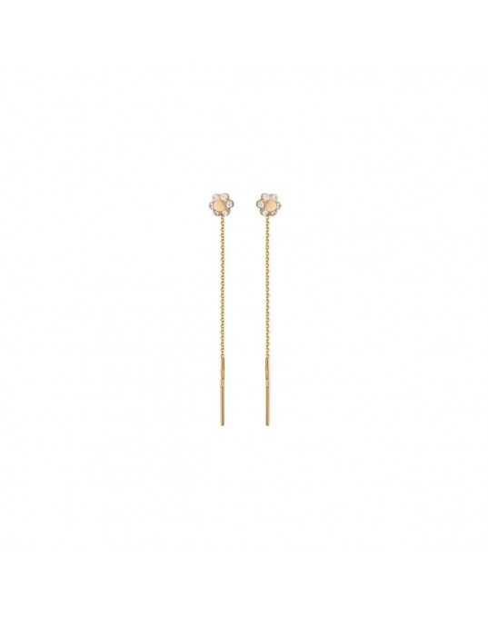 Серьги из красного золота 585 пробы с фианитами 01С117252