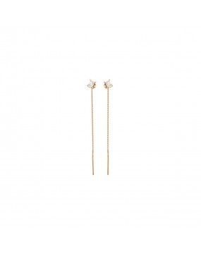 Серьги из красного золота 585 пробы с фианитами 01С117249