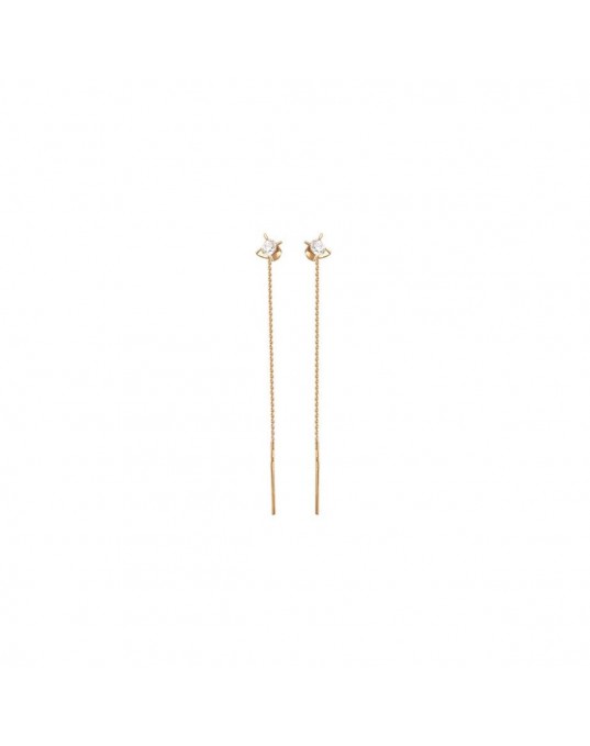 Серьги из красного золота 585 пробы с фианитами 01С117249