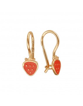 Серьги детские из красного золота 585 пробы с эмалью 01С019242Э. Размер: б/р