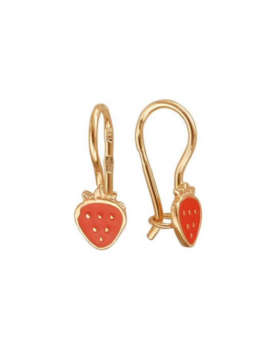 Серьги детские из красного золота 585 пробы с эмалью 01С019242Э. Размер: б/р