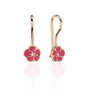 Серьги из красного золота 585 пробы с эмалью 01С019234Э