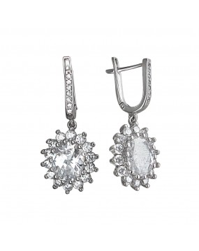 Серьги из серебра 925 пробы с фианитами 01С1510758