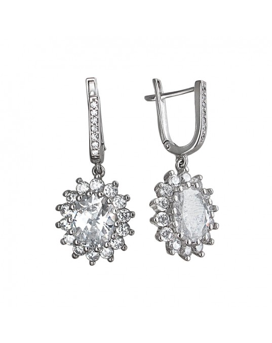 Серьги из серебра 925 пробы с фианитами 01С1510758