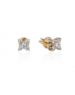 Серьги из желтого золота 585 пробы с фианитами 01С1313945Р