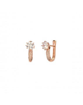 Серьги из золоченого серебра 925 пробы с фианитами 01С154877А