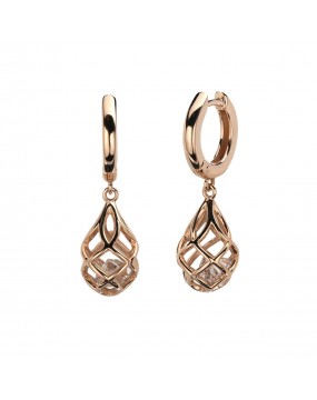 Серьги из красного золота 585 пробы с фианитами 01С1113713