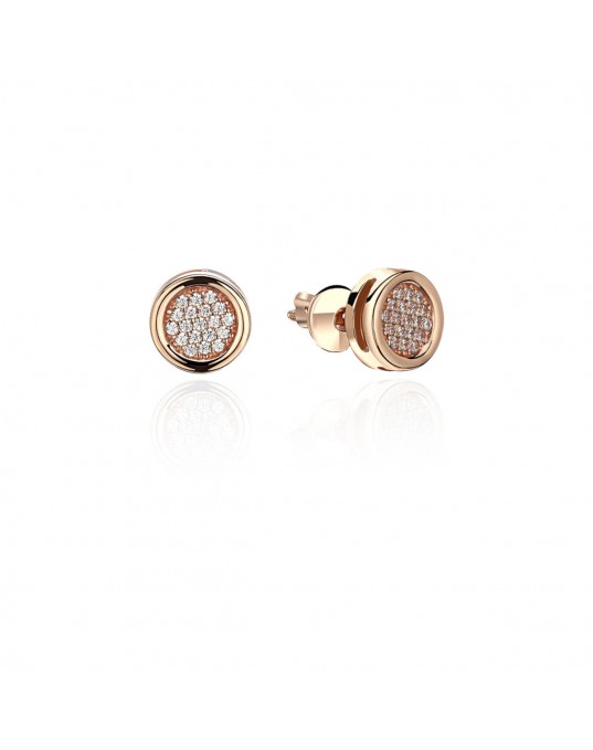 Серьги из красного золота 585 пробы с фианитами 01С1113769