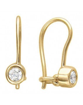 Серьги из желтого золота 585 пробы с фианитами 01С136471