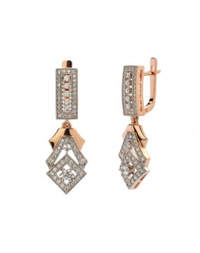 Серьги из золоченого серебра 925 пробы с фианитами 01С1513894РА