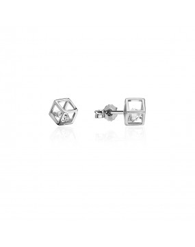 Серьги из белого золота 585 пробы с фианитами 01С1213661