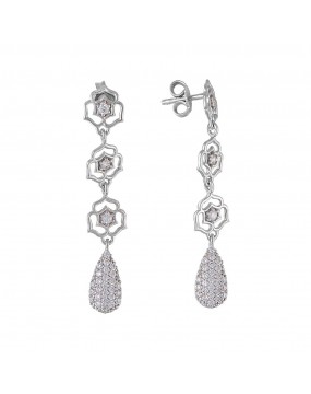 Серьги из серебра 925 пробы с фианитами 01С1510927