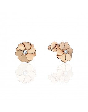 Серьги из красного золота 585 пробы с фианитом 01С1113415