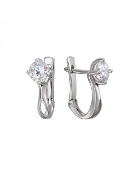 Серьги из серебра 925 пробы с фианитами 01С158530