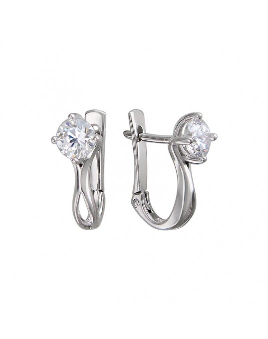 Серьги из серебра 925 пробы с фианитами 01С158530