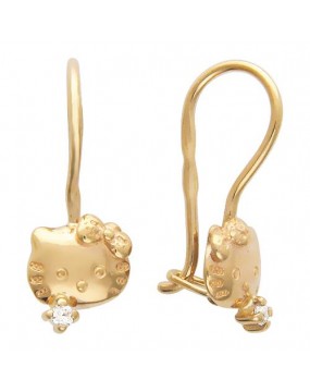 Серьги из красного золота 585 пробы с фианитом 01С114932. Размер: б/р