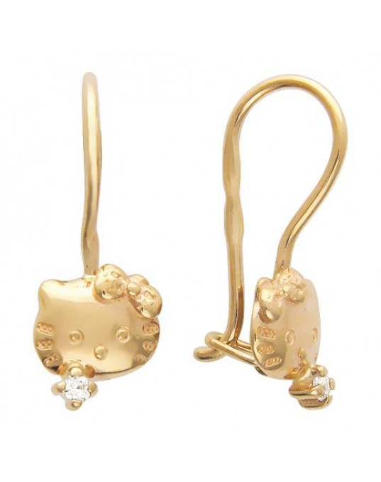 Серьги из красного золота 585 пробы с фианитом 01С114932. Размер: б/р
