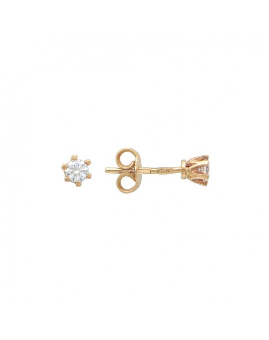 Серьги из красного золота 585 пробы с фианитами 01С112288