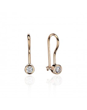 Серьги из красного золота 585 пробы с фианитами 01С116471