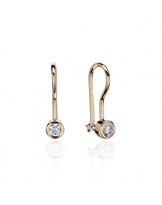 Серьги из красного золота 585 пробы с фианитами 01С116471