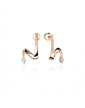 Серьги из красного золота 585 пробы с фианитами 01С1113801