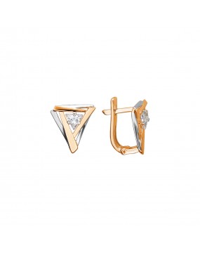 Серьги из красного золота 585 пробы с фианитами 01С1112986Р