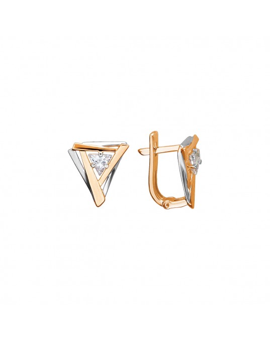 Серьги из красного золота 585 пробы с фианитами 01С1112986Р
