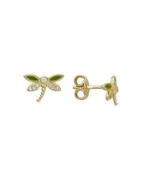 Серьги из желтого золота 585 пробы с фианитами 01С136148Э