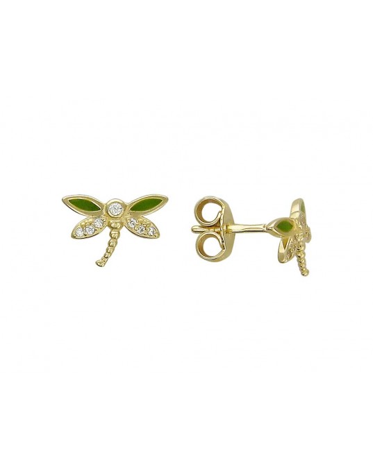 Серьги из желтого золота 585 пробы с фианитами 01С136148Э