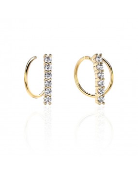 Серьги из желтого золота 585 пробы с фианитами 01С1312592