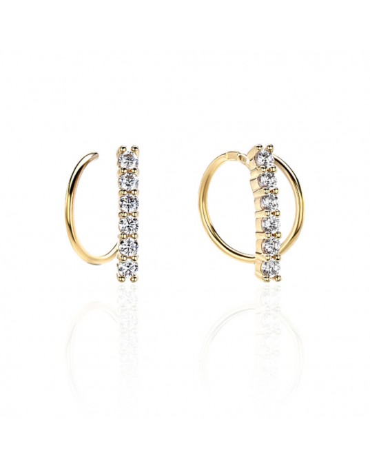 Серьги из желтого золота 585 пробы с фианитами 01С1312592