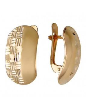 Серьги из красного золота 585 пробы без вставок 01С716997