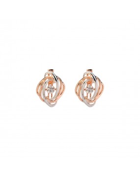 Серьги из красного золота 585 пробы с фианитами 01С1113368Р