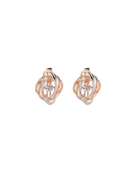 Серьги из красного золота 585 пробы с фианитами 01С1113368Р