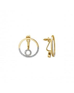 Серьги из желтого золота 585 пробы с фианитами 01С1313022Р