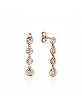 Серьги из красного золота 585 пробы с фианитами 01С1113767