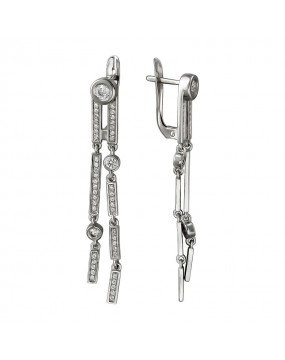 Серьги из серебра 925 пробы с фианитами 01С158109