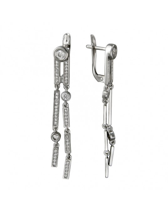 Серьги из серебра 925 пробы с фианитами 01С158109