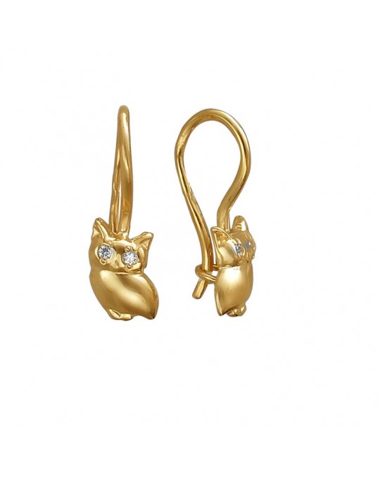 Серьги из желтого золота 585 пробы с фианитами 01С139237