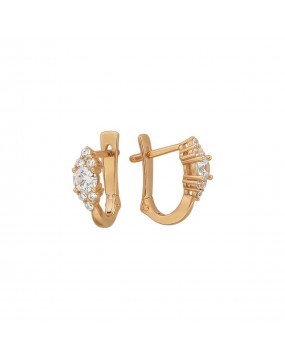 Серьги из красного золота 585 пробы с фианитами 01С119307. Размер: б/р