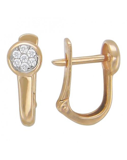 Серьги из красного золота 585 пробы с фианитами 01С115138