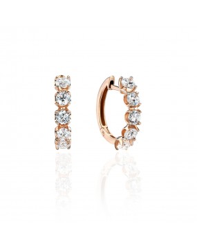 Серьги из красного золота 585 пробы с фианитами 01С1113731