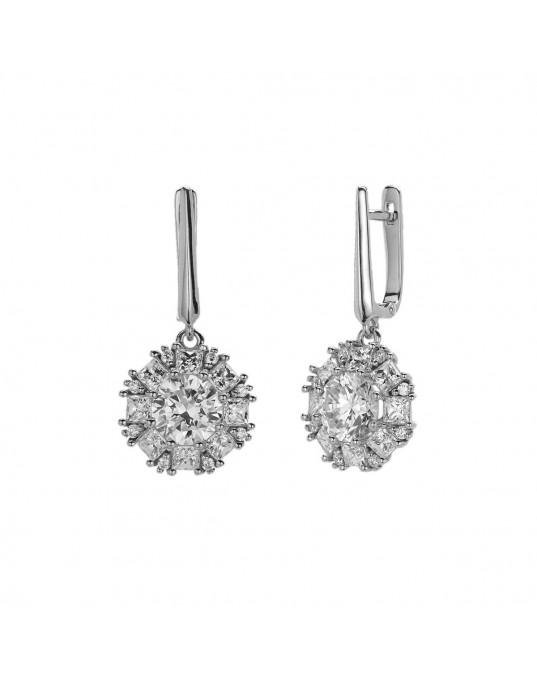 Серьги из серебра 925 пробы с фианитами 01С1513472