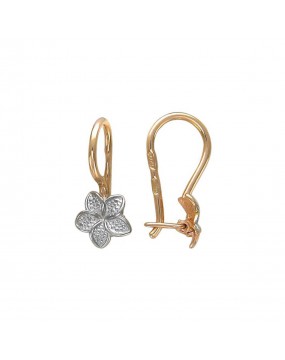 Серьги детские из красного золота 585 пробы без вставок 01С015574